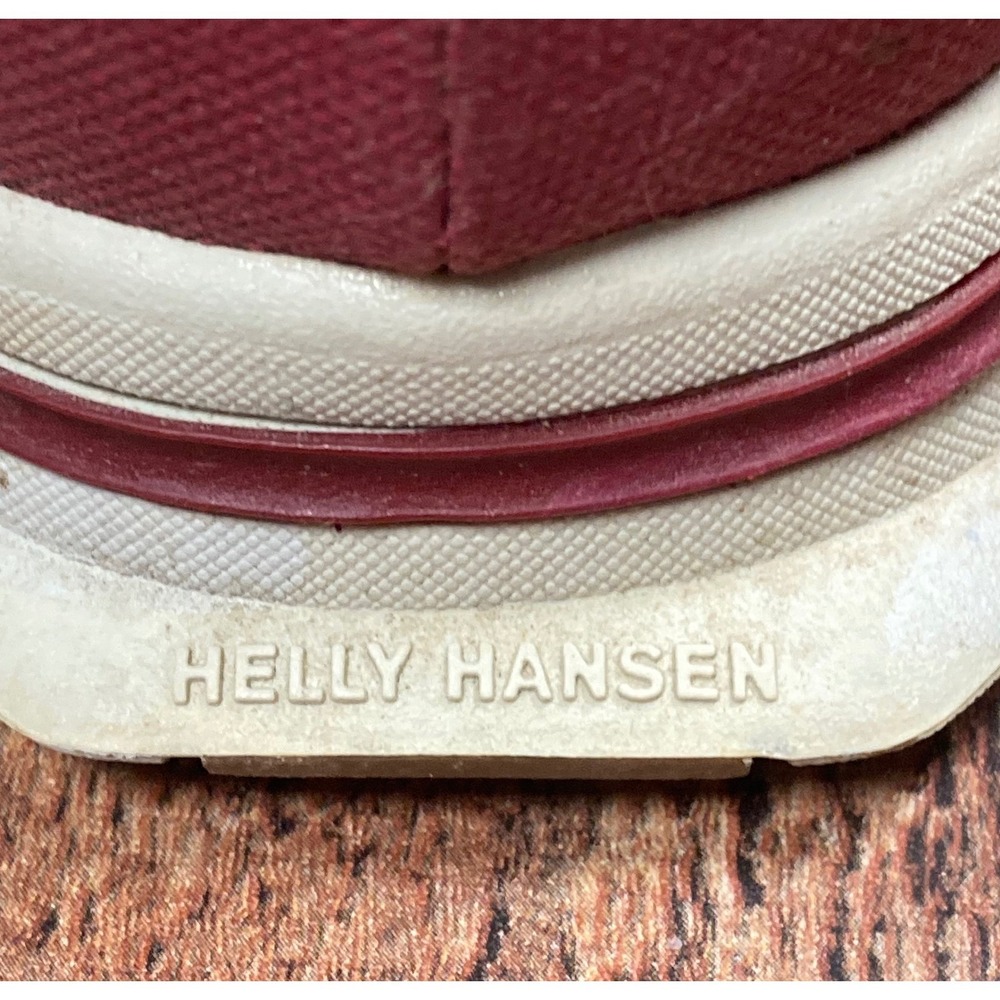 Helly Hansen Mens Burgundy Canvas Low Top Sailing Boat Shoes HH Logo Sneaker - Picture 6 of 9